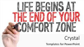  Presentation with marker - Cool new slide deck with hand with marker writing life backdrop and a white colored foreground