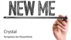  Presentation with marker - Presentation design featuring hand with marker writing new background and a white colored foreground