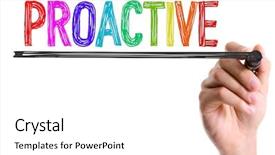  Presentation with marker - Slide set with hand with marker writing proactive background and a white colored foreground