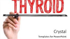  Presentation with thyroid - Cool new PPT theme with hand with marker writing thyroid backdrop and a white colored foreground