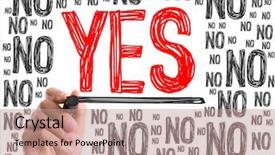  Presentation with yes - PPT theme with compare contrast - hand with marker writing yes background and a lemonade colored foreground