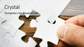  Presentation with jigsaw - PPT layouts having hand with missing jigsaw puzzle background and a white colored foreground