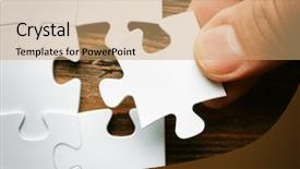  Presentation with jigsaw - Slide set featuring 3d gold teamwork - hand with missing jigsaw puzzle background and a coral colored foreground