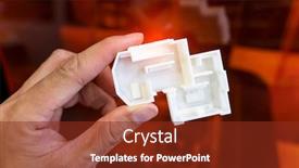  Presentation with architecture construction - Colorful slide deck enhanced with hand-with-model backdrop and a tawny brown colored foreground