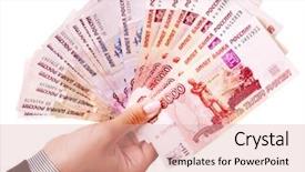  Presentation with russian greyhound - Cool new presentation theme with hand with money russian rouble backdrop and a  colored foreground