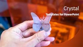  Presentation with shape - PPT layouts with hand-with-object-in-shape background and a tawny brown colored foreground