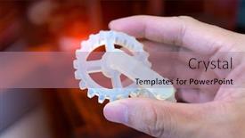  Presentation with gear - Beautiful theme featuring hand-with-object-of-gear backdrop and a coral colored foreground