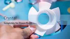  Presentation with kids hand prints paint - Amazing slide deck having hand-with-object-printed backdrop and a light blue colored foreground