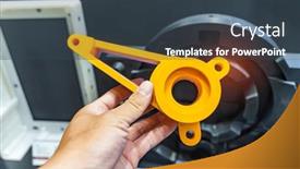  Presentation with kids hand prints paint - Slide deck with hand-with-object-printed background and a ocean colored foreground