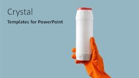  Presentation with banner blue - PPT layouts enhanced with hand-with-orange-rubber-glove background and a light blue colored foreground