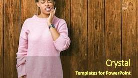  Presentation with african american dental - Beautiful presentation design featuring hand with painful expression backdrop and a tawny brown colored foreground