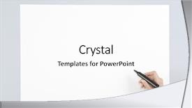  Presentation with black paper - Theme enhanced with hand with pen on white background and a white colored foreground