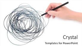  Presentation with graphic - Colorful slides enhanced with hand with pencil and graphic backdrop and a  colored foreground