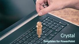  Presentation with radiation - Theme with hand with pendulum dowsing background and a ocean colored foreground