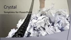  Presentation with crumpled paper various balls - Amazing slide deck having phone reaches out from big backdrop and a mint green colored foreground