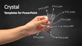  Presentation with plastic bag - Presentation with hand with pills in plastic background and a dark gray colored foreground