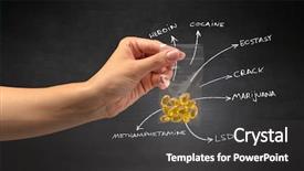  Presentation with plastic bag ban - PPT theme with hand with pills in plastic background and a dark gray colored foreground