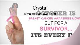  Presentation with pink ribbon breast awareness - PPT layouts having hand with pink breast cancer background and a  colored foreground