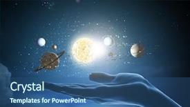  Presentation with human skeletal system musculoskeletal - Amazing theme having hand with planet of sun backdrop and a  colored foreground