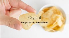  Presentation with chip - Amazing presentation theme having hand with potato chip backdrop and a lemonade colored foreground
