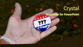  Presentation with vote - Cool new presentation design with hand-with-protective-glove-showing backdrop and a wine colored foreground