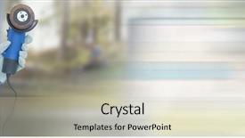  Presentation with composite - Theme consisting of hand with sander tool machine background and a soft green colored foreground