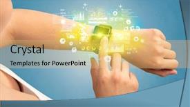  Presentation with arthritis medical examination medicine health - Theme consisting of hand with smartwatch and health background and a yellow colored foreground