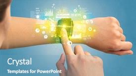  Presentation with arthritis medical examination medicine health - Colorful presentation enhanced with hand with smartwatch and health backdrop and a teal colored foreground