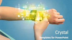  Presentation with arthritis medical examination medicine health - PPT theme with hand with smartwatch and health background and a teal colored foreground