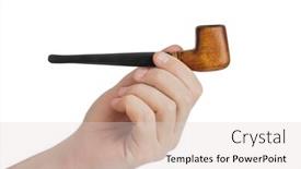  Presentation with pipe - Colorful PPT theme enhanced with hand-with-smoking-pipe-isolated backdrop and a lemonade colored foreground