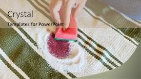  Presentation with red carpet - Slide deck enhanced with hand-with-sponge-while-removing background and a coral colored foreground