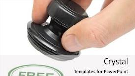  Presentation with free trade - PPT theme with hand with stamp free isolated background and a white colored foreground