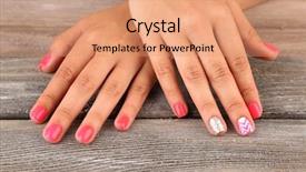 Presentation with colorful impressionist style artistic color - Beautiful slides featuring hand with stylish colorful nail backdrop and a coral colored foreground