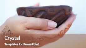  Presentation with indian wedding - PPT theme having hand with traditional indian wedding background and a tawny brown colored foreground