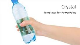  Presentation with water bottle - Audience pleasing slide set consisting of hand with water bottle isolated backdrop and a white colored foreground