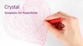  Presentation with crayon - Presentation enhanced with hand with wax crayon drawing background and a sky blue colored foreground