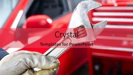  Presentation with mechanic repair - Slides with service vehicles - hand with wrench mechanic auto background and a red colored foreground