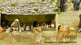  Presentation with scene - PPT theme having hand worker in a crib scene background and a yellow colored foreground