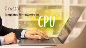  Presentation with cpu - Slide deck enhanced with hand-working-on-new-modern background and a lemonade colored foreground