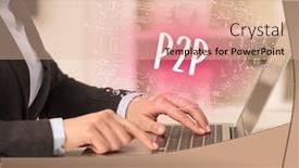  Presentation with new technology - Slide deck having hand-working-on-new-modern background and a lemonade colored foreground