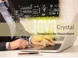 Java Hand Working On New Modern PPT template 10 | CrystalGraphics