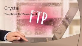  Presentation with new technology - Slide deck with hand-working-on-new-modern background and a lemonade colored foreground