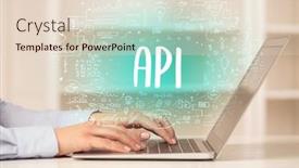  Presentation with new technology - Presentation theme with hand-working-on-new-modern background and a lemonade colored foreground