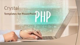  Presentation with new technology - Audience pleasing PPT theme consisting of hand-working-on-new-modern backdrop and a lemonade colored foreground