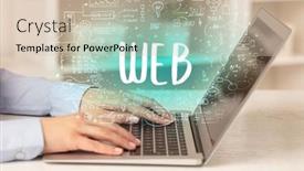  Presentation with web technology - Presentation theme with hand-working-on-new-modern background and a lemonade colored foreground