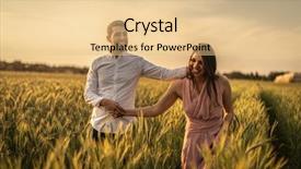  Presentation with worshipping - Presentation design consisting of hand worshipping flowers - romantic couple on a love background and a lemonade colored foreground