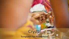  Presentation with ceremony - Cool new presentation theme with hand worshipping flowers - traditional indian hindus praying ceremony backdrop and a  colored foreground