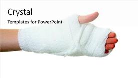  Presentation with cheap - PPT theme with hand wrapped in a gauze background and a white colored foreground