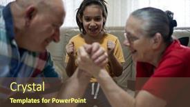  Presentation with wrestling - Slide set enhanced with hand-wrestling-at-home background and a tawny brown colored foreground