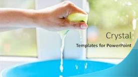  Presentation with cleaning - Cool new PPT theme with hand-wringing-sponge-over-bucket backdrop and a soft green colored foreground